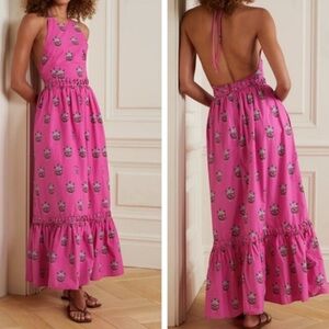RHODE salena dress in marigold flower hot pink XS